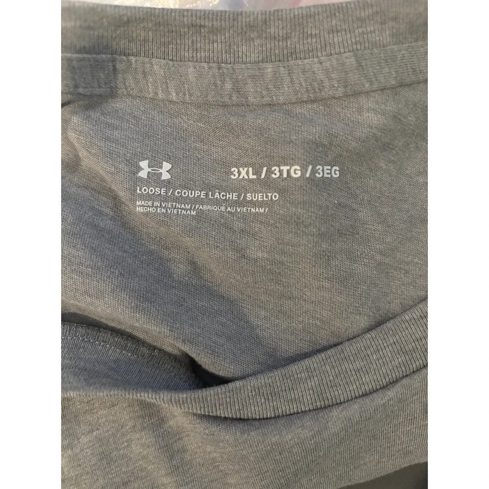 Under Armour Mens T-Shirt Gray UA Boxed Sportstyle Sz 3XL Short Sleeve 1329581